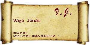 Vágó Jónás névjegykártya